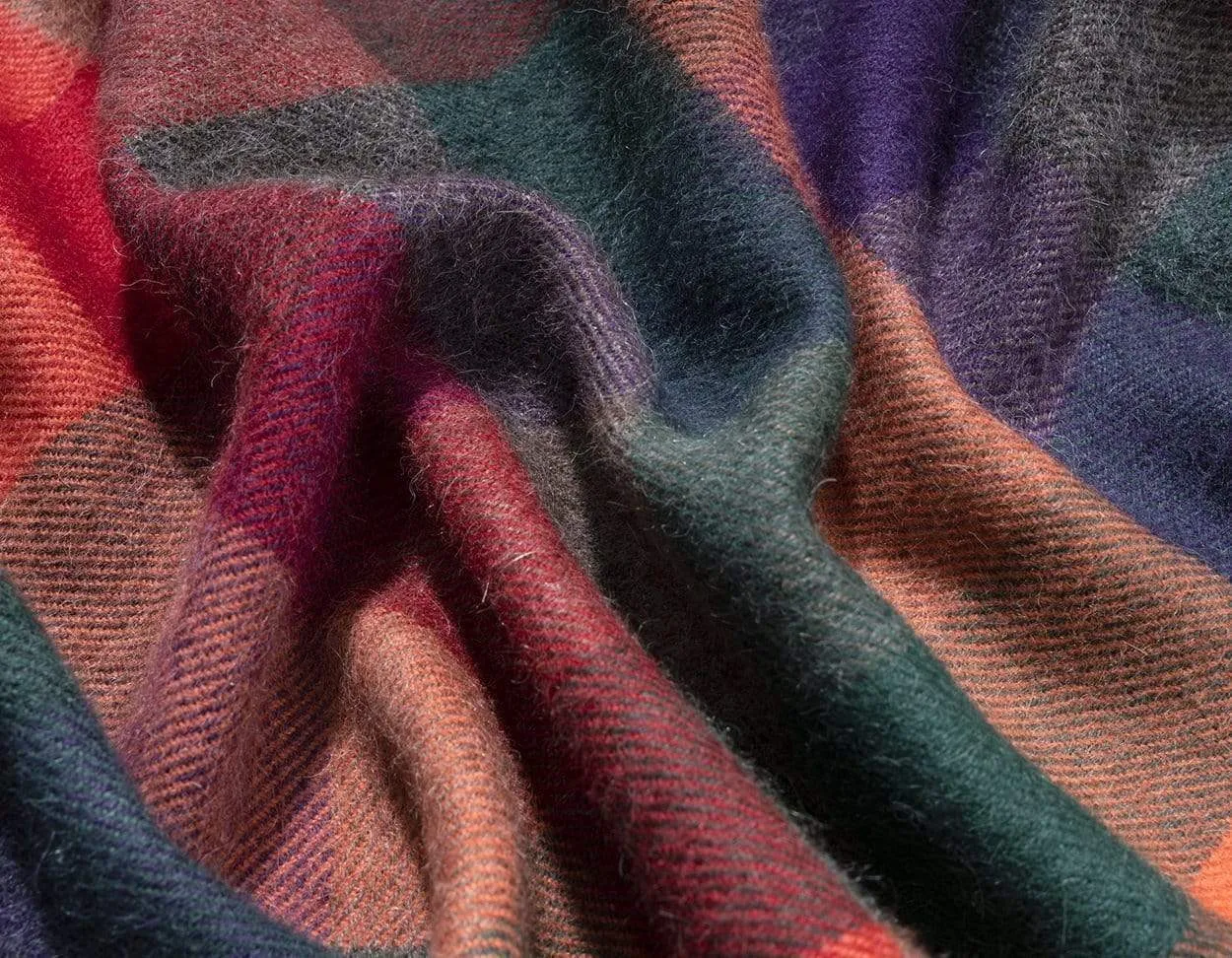 100% Baby Alpaca Throw Blanket or Shawl - Rio Brights