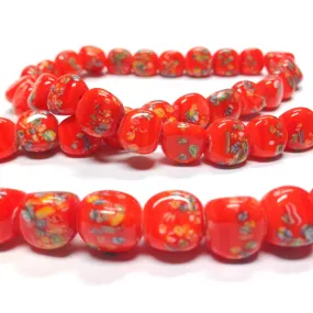 11MM Orange Tombo Triangular Glass Bead (36 pieces)