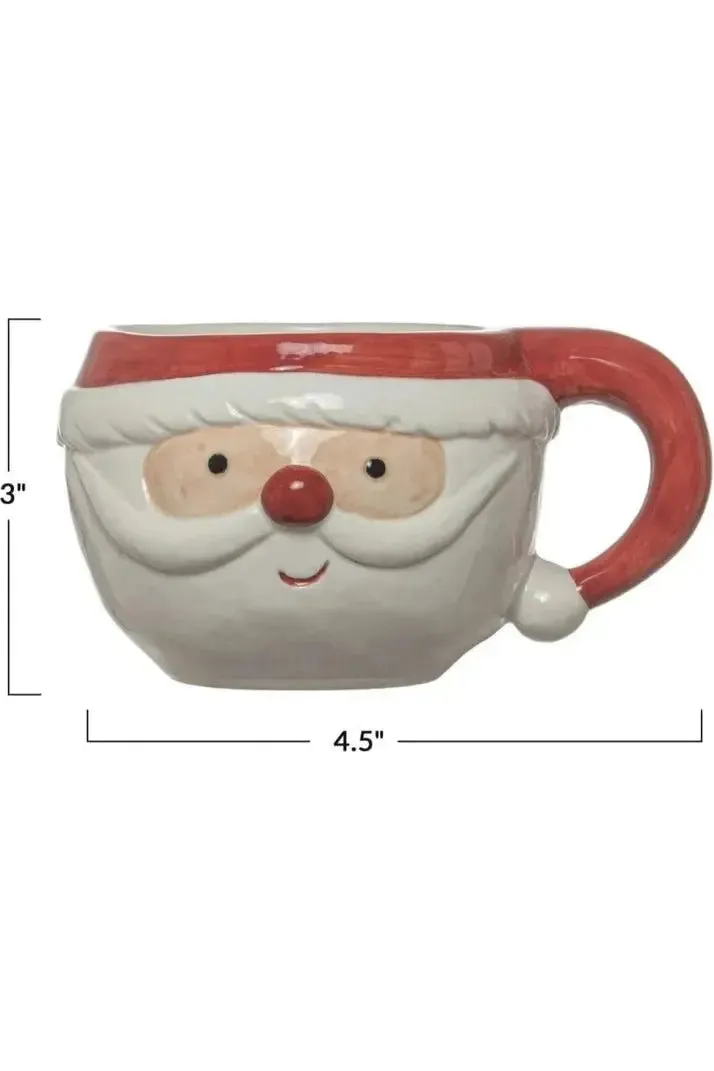 12 Oz Stoneware Santa Mug w/Hat Handle