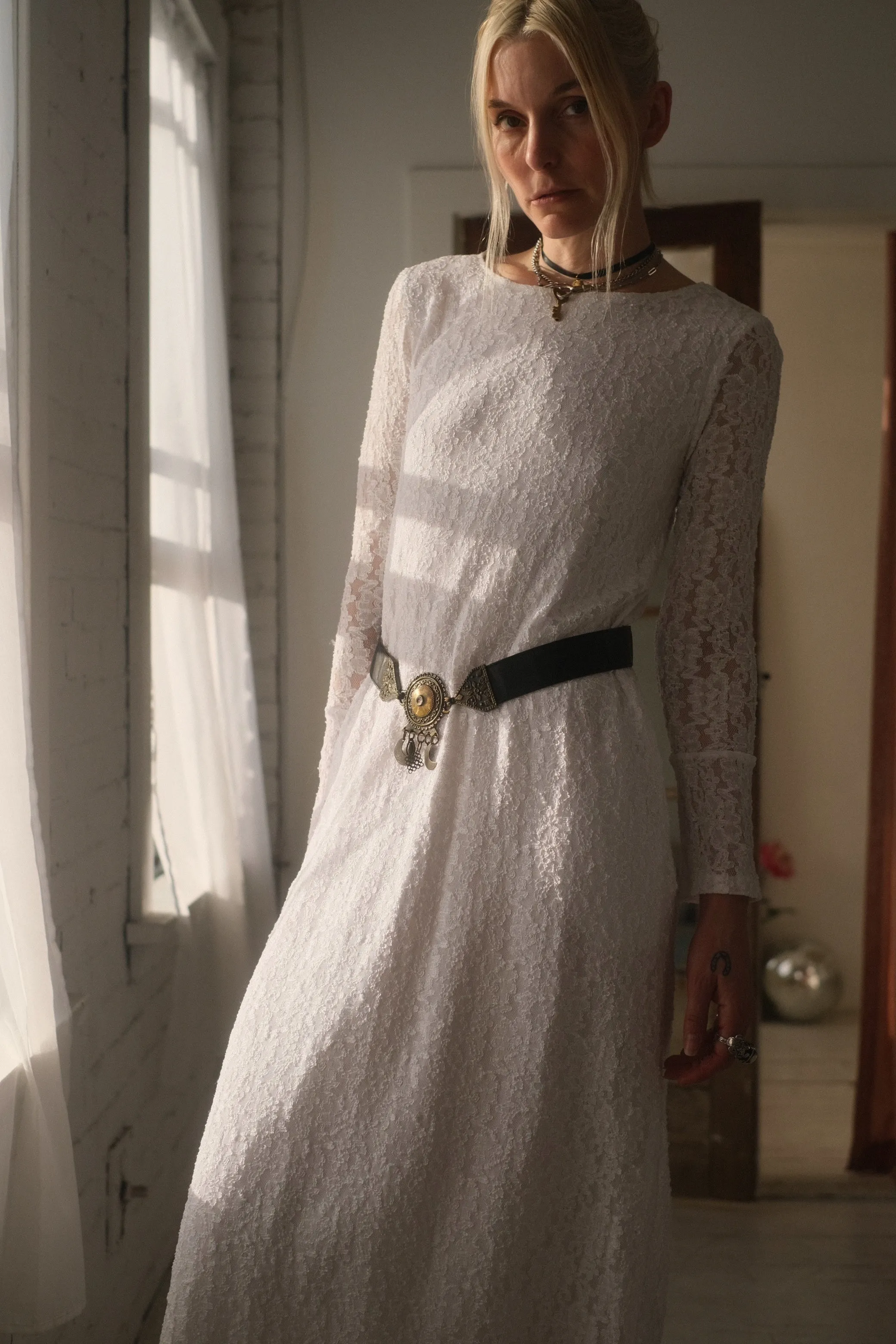 1990s Ivory Lace Dress