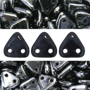 2 holes CzechMates triangle hematite 6mm (10g)