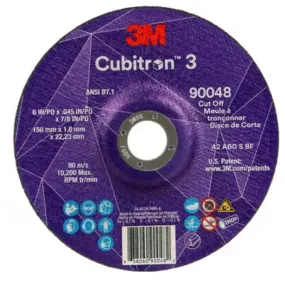 3M Cubitron 3 Type 27 Cutting Wheel, 6" x .045" x 7/8", 50/pk - 90048