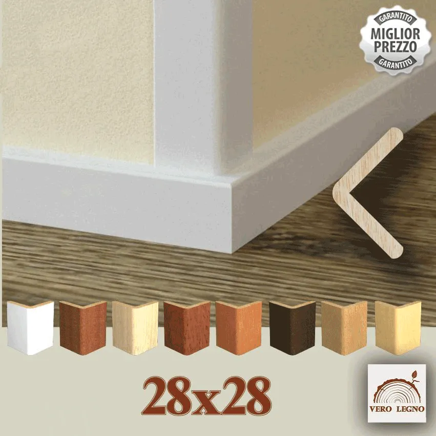 AYOUS Solid Wood Corner Profile Moulding - 28x28 Dimensions - 60ML