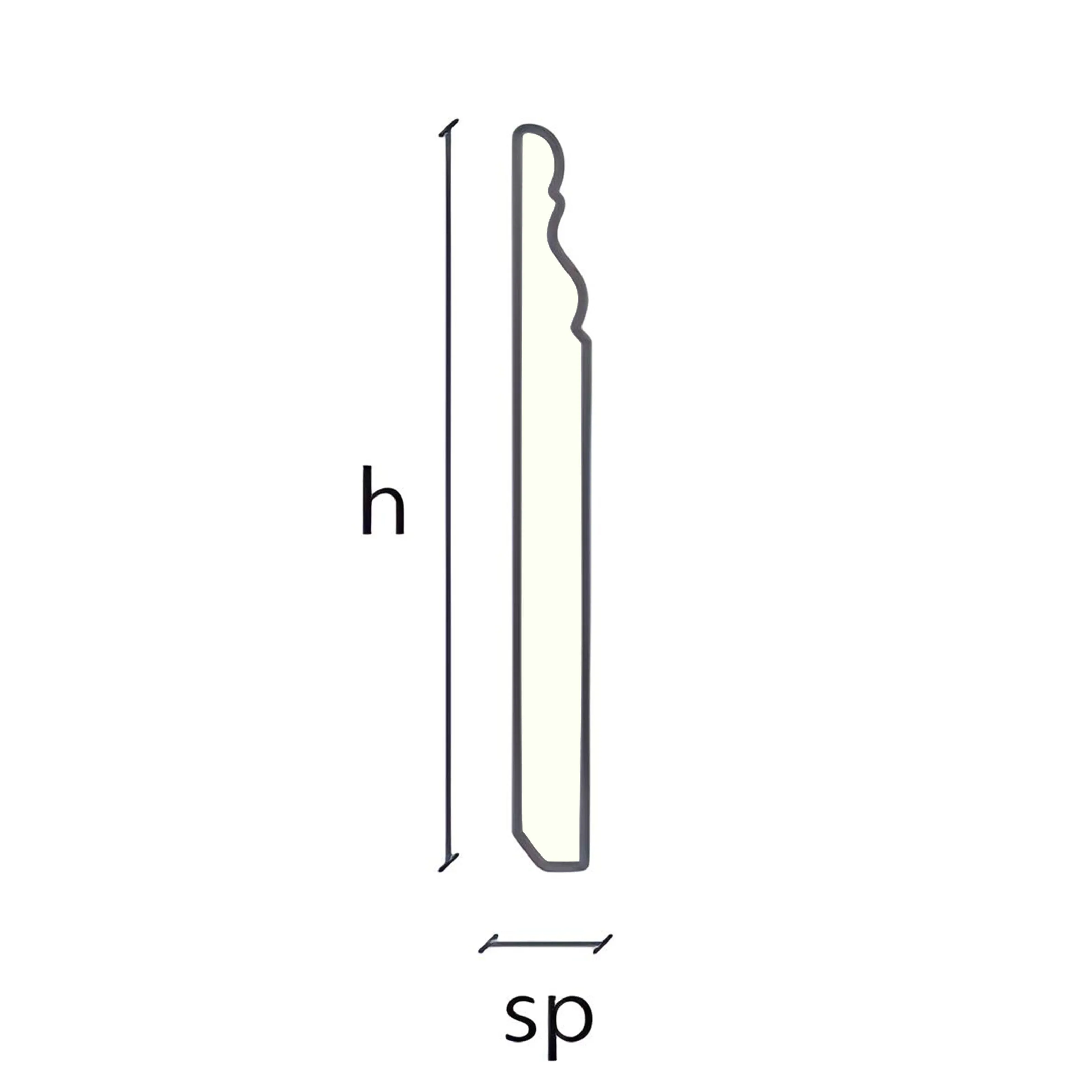 96ML Battiscopa Gran Ducale Fibra di Legno H120/140/180 LACCATO bianco, grezzo o ral 9010