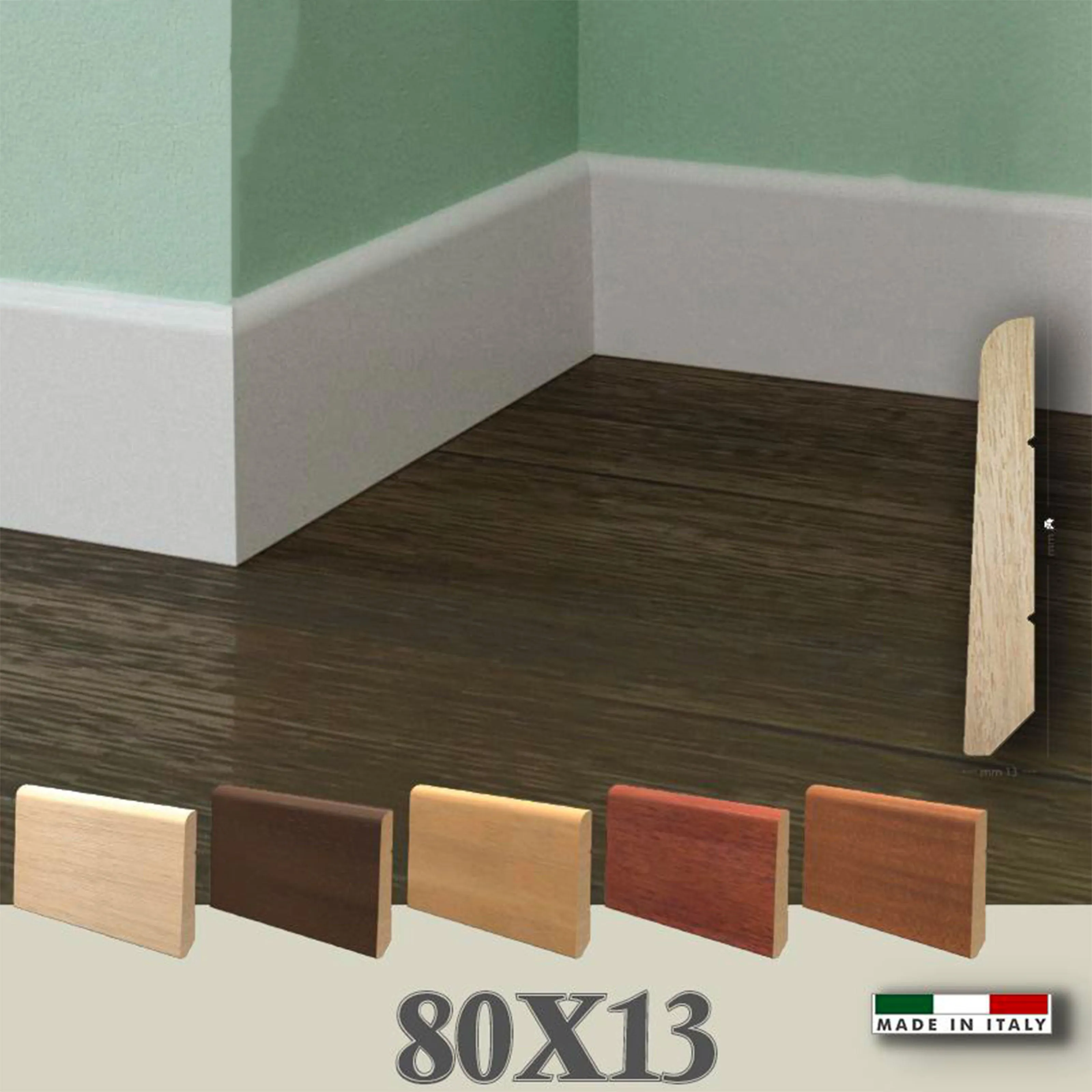 96ML BATTISCOPA legno MASSICCIO/MASSELLO INCLINATO BC 80X13