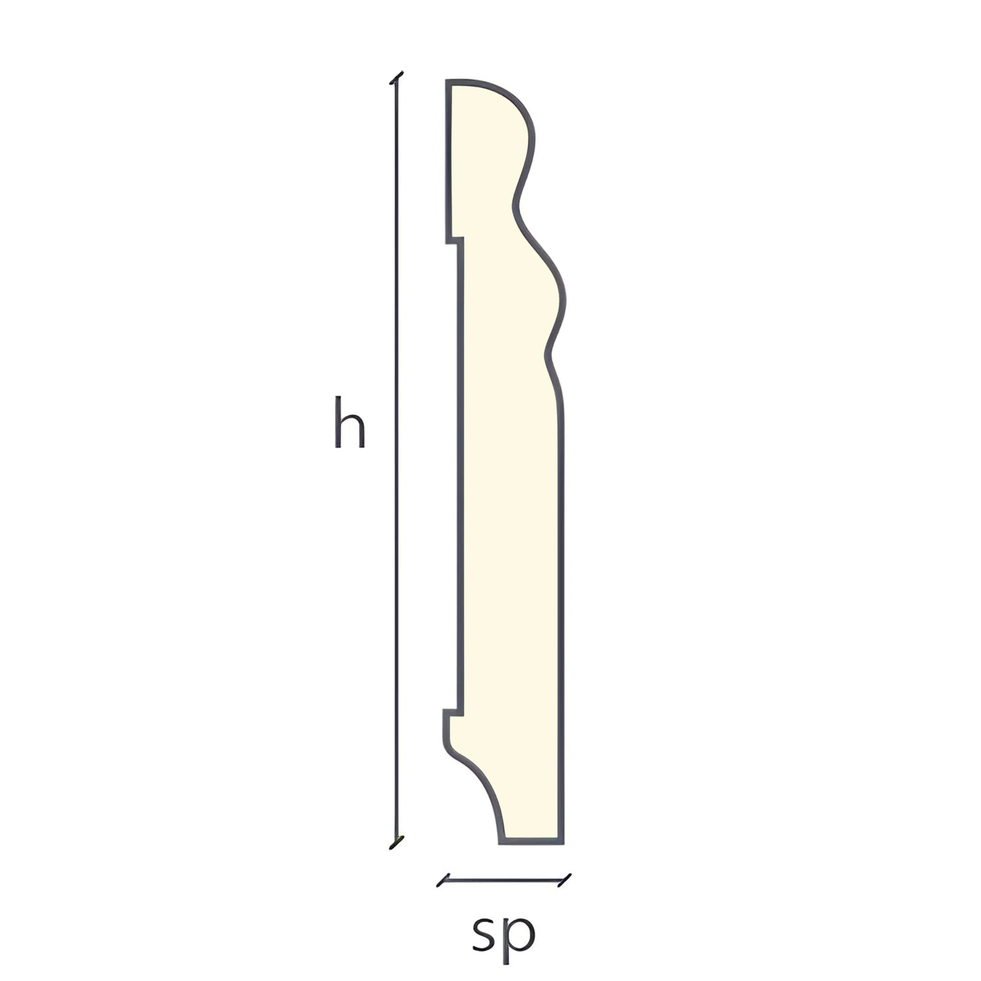 96ML di  Battiscopa fibra di legno DUCALE 100X15mm Laccato ral 9010 - Bianco o grezzo