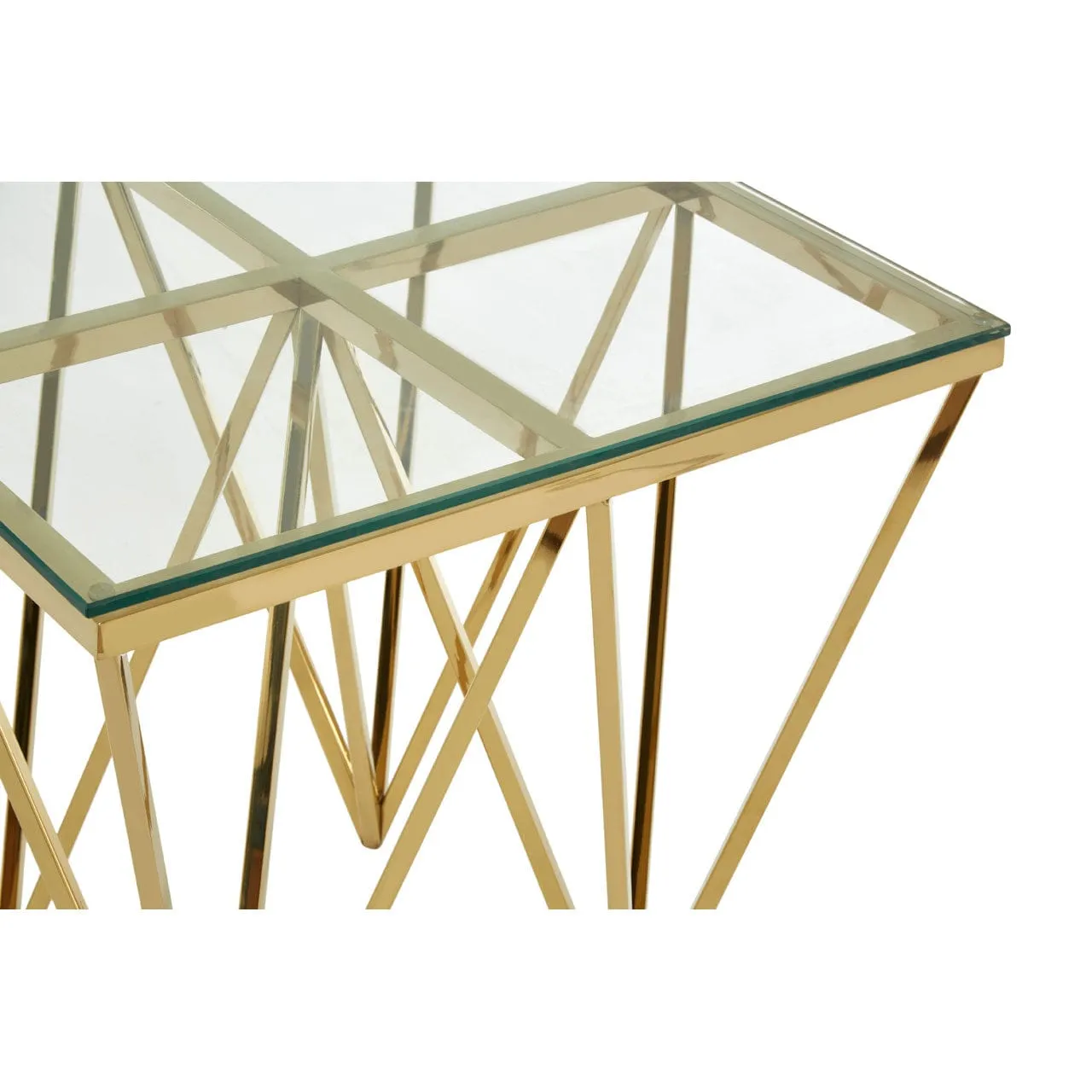 Allure Gold Finish Spike Legs End Table