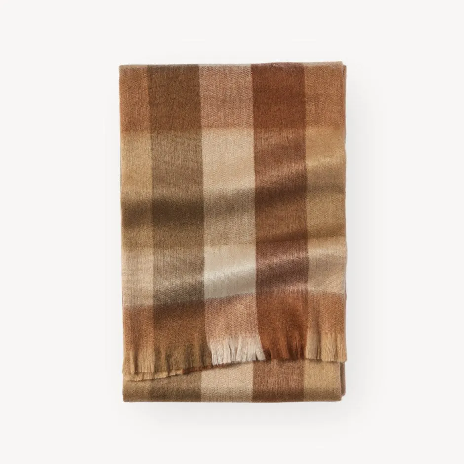 Alpaca Throw - Cinnamon Check