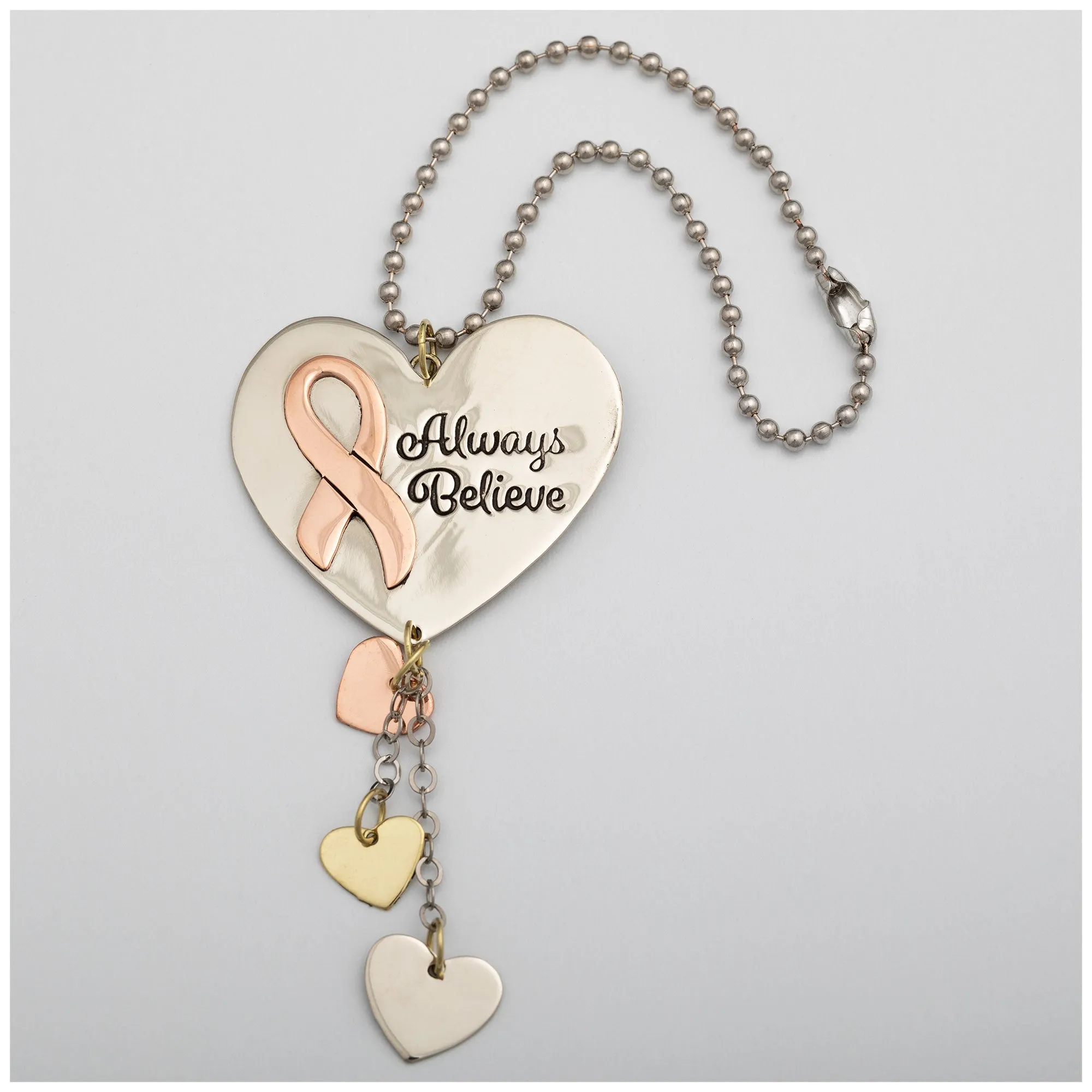 Always Believe Pink Ribbon Car Charm