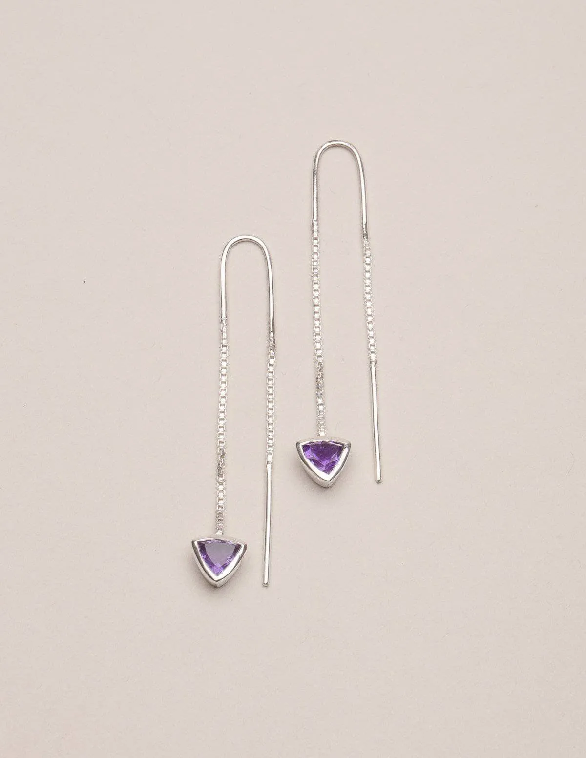 Amethyst Triangle Earrings