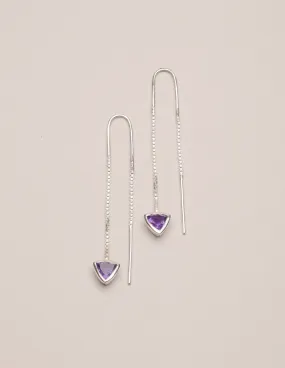 Amethyst Triangle Earrings