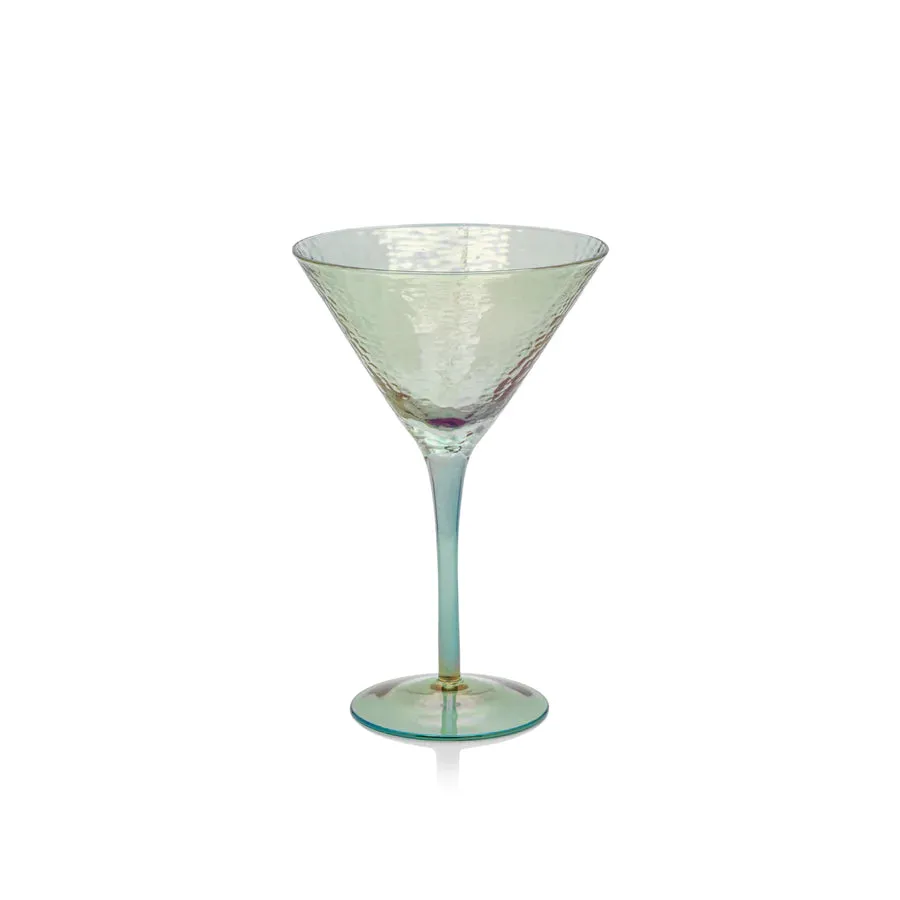 Aperitivo Triangular Martini Glass-Blue Luster