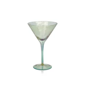 Aperitivo Triangular Martini Glass-Blue Luster