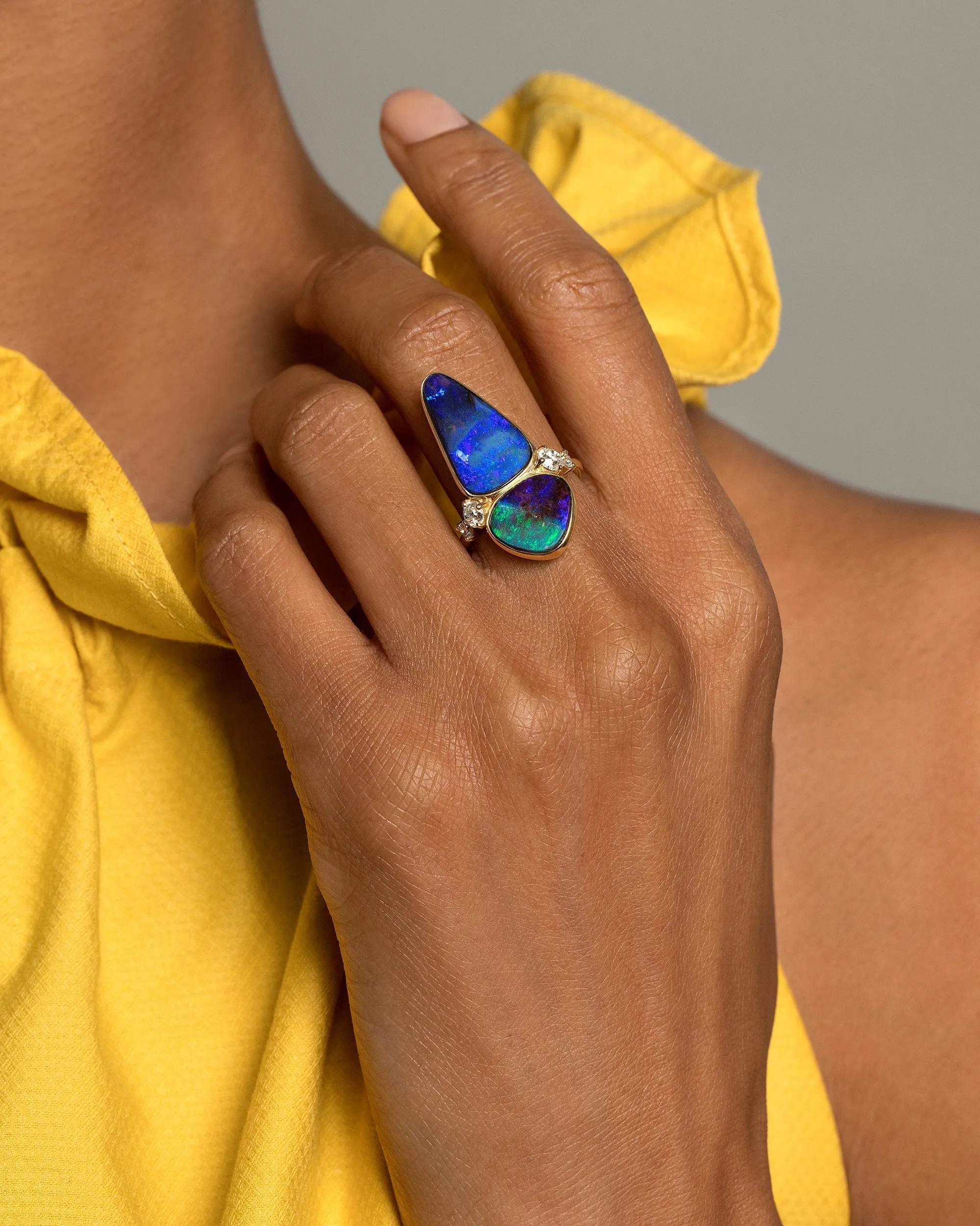 Australian Boulder Opal Ring