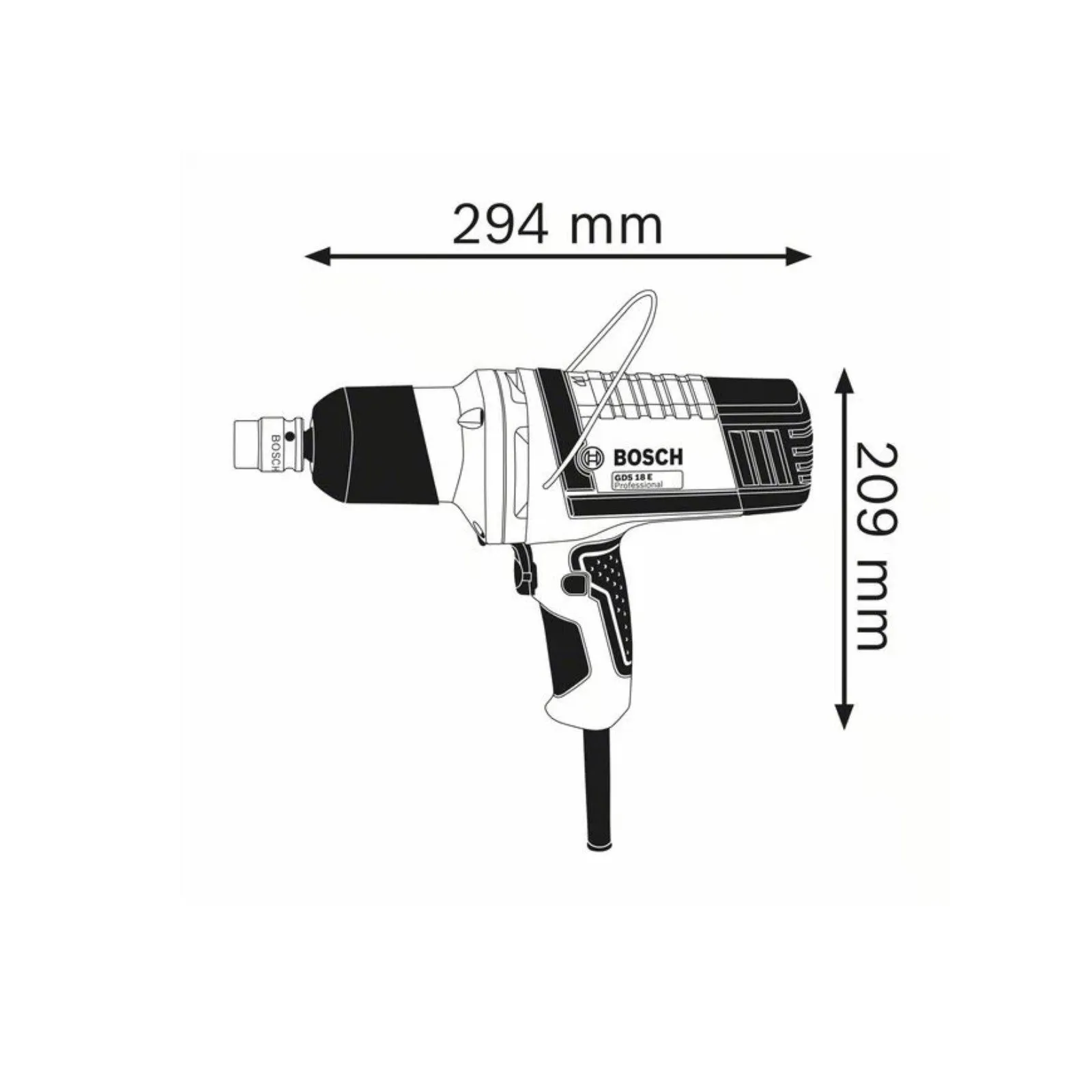 Avvitatore ad impulsi attacco 1/2" quadro 500W massimo viti M18 BOSCH GDS-18E