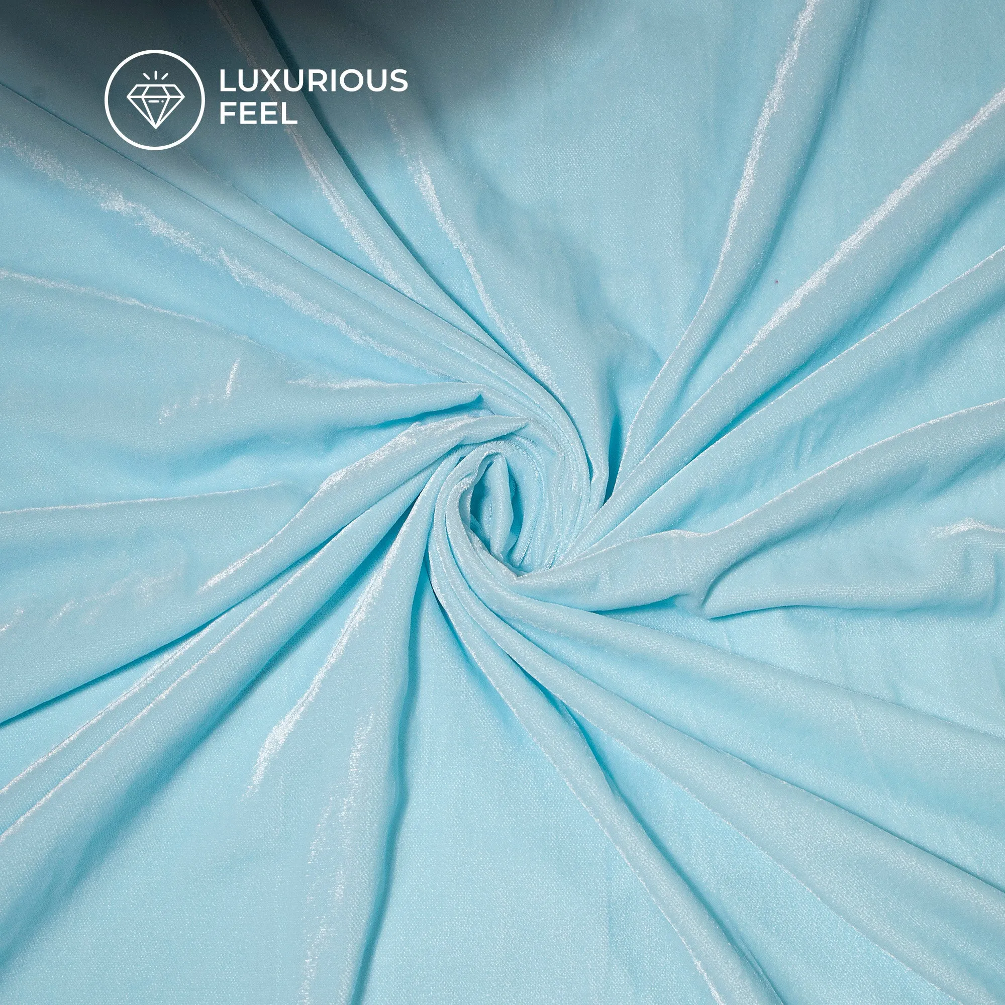 Baby Blue Plain Export Quality Micro Velvet Fabric