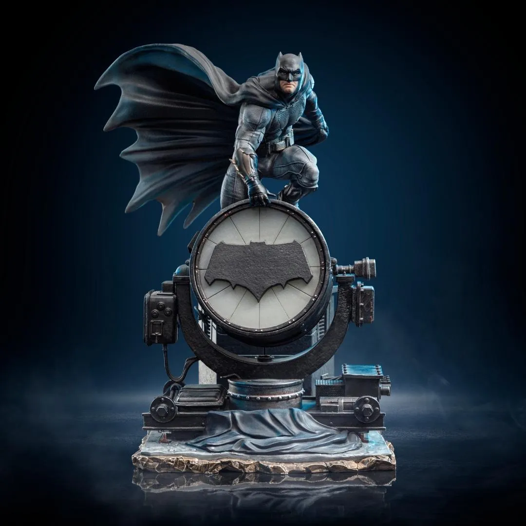 Batman on Batsignal Zack Snyder’s Justice League Deluxe Art by Iron Studios