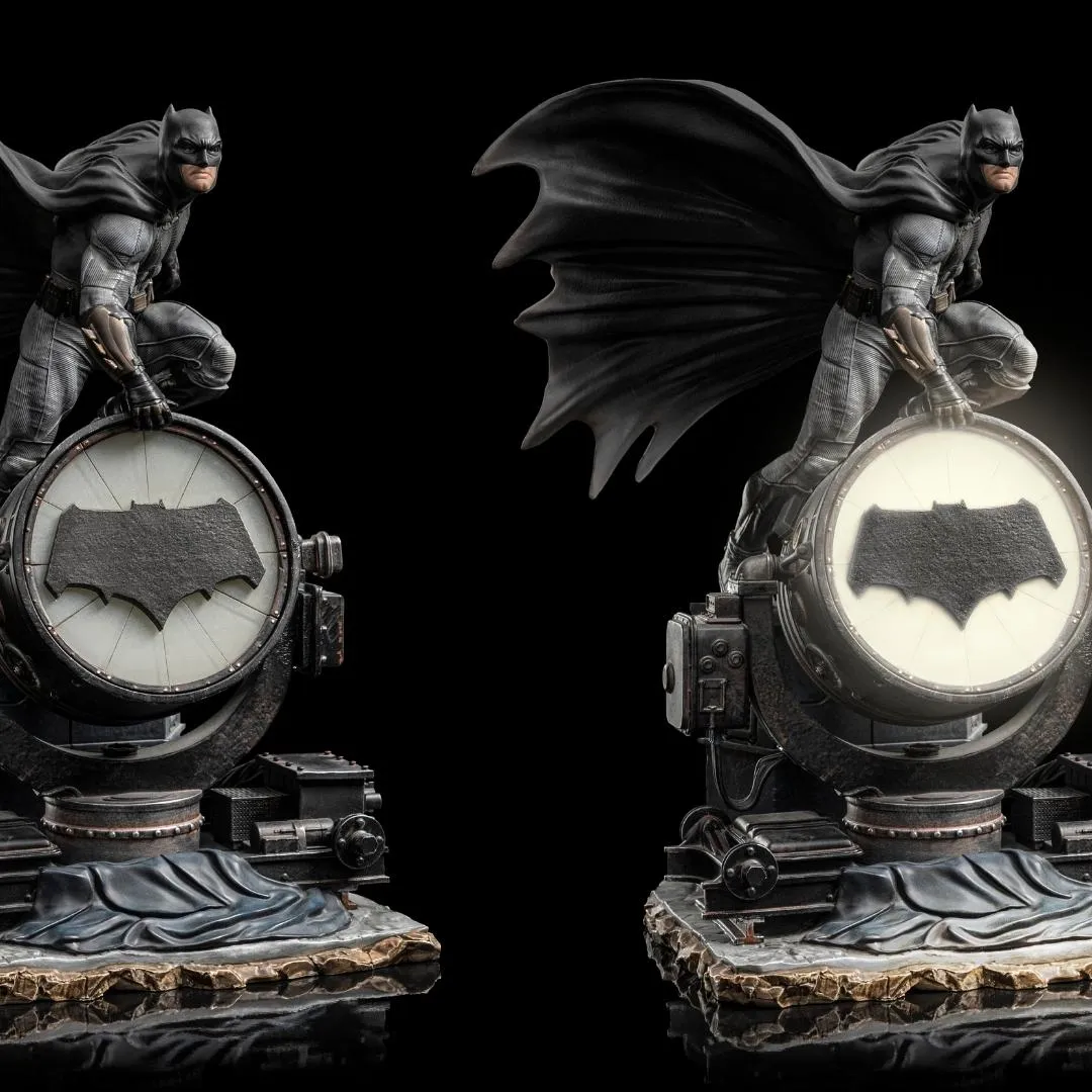 Batman on Batsignal Zack Snyder’s Justice League Deluxe Art by Iron Studios