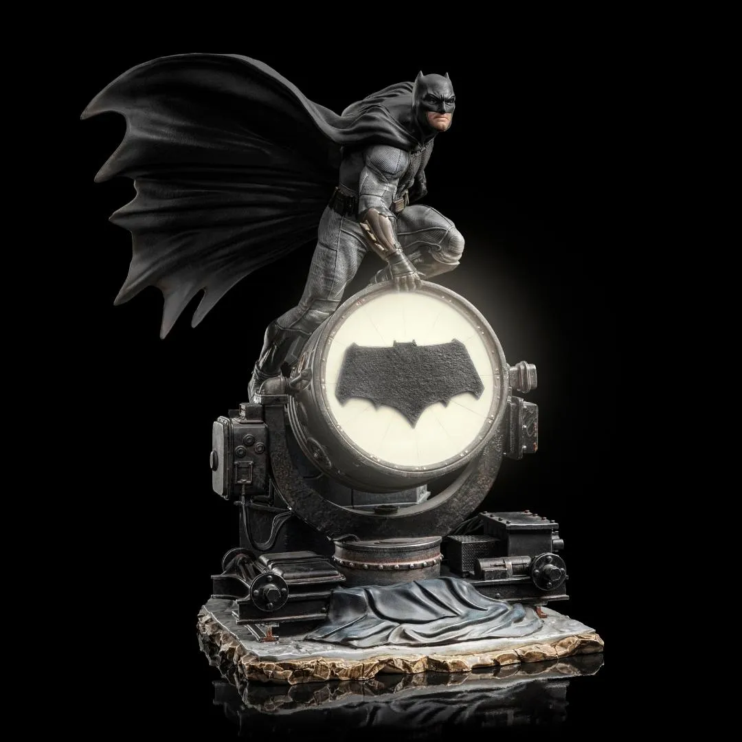 Batman on Batsignal Zack Snyder’s Justice League Deluxe Art by Iron Studios