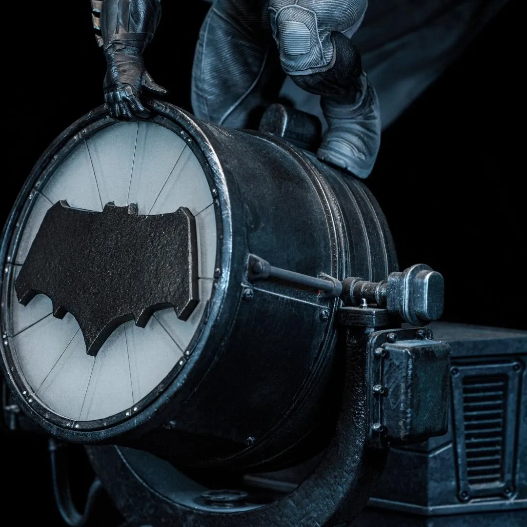 Batman on Batsignal Zack Snyder’s Justice League Deluxe Art by Iron Studios