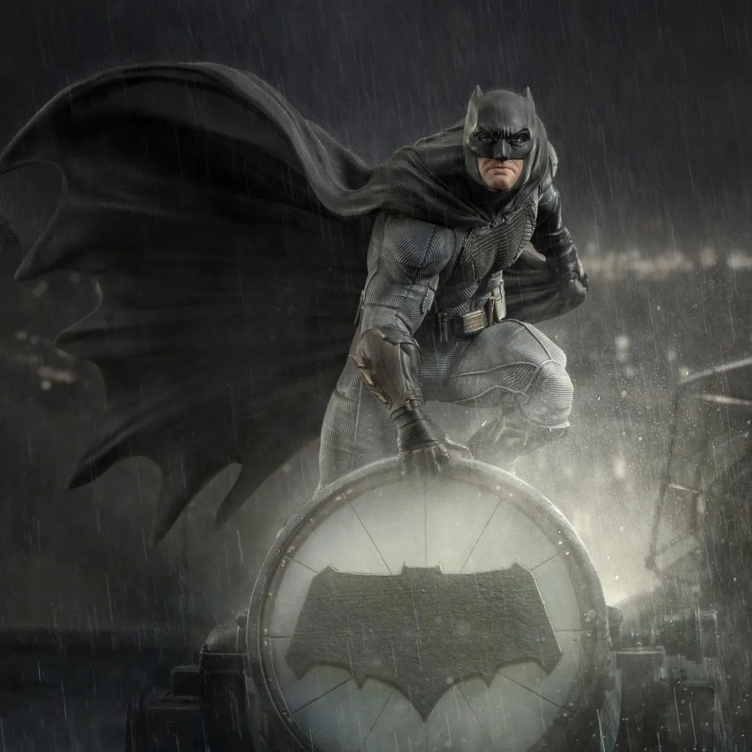 Batman on Batsignal Zack Snyder’s Justice League Deluxe Art by Iron Studios