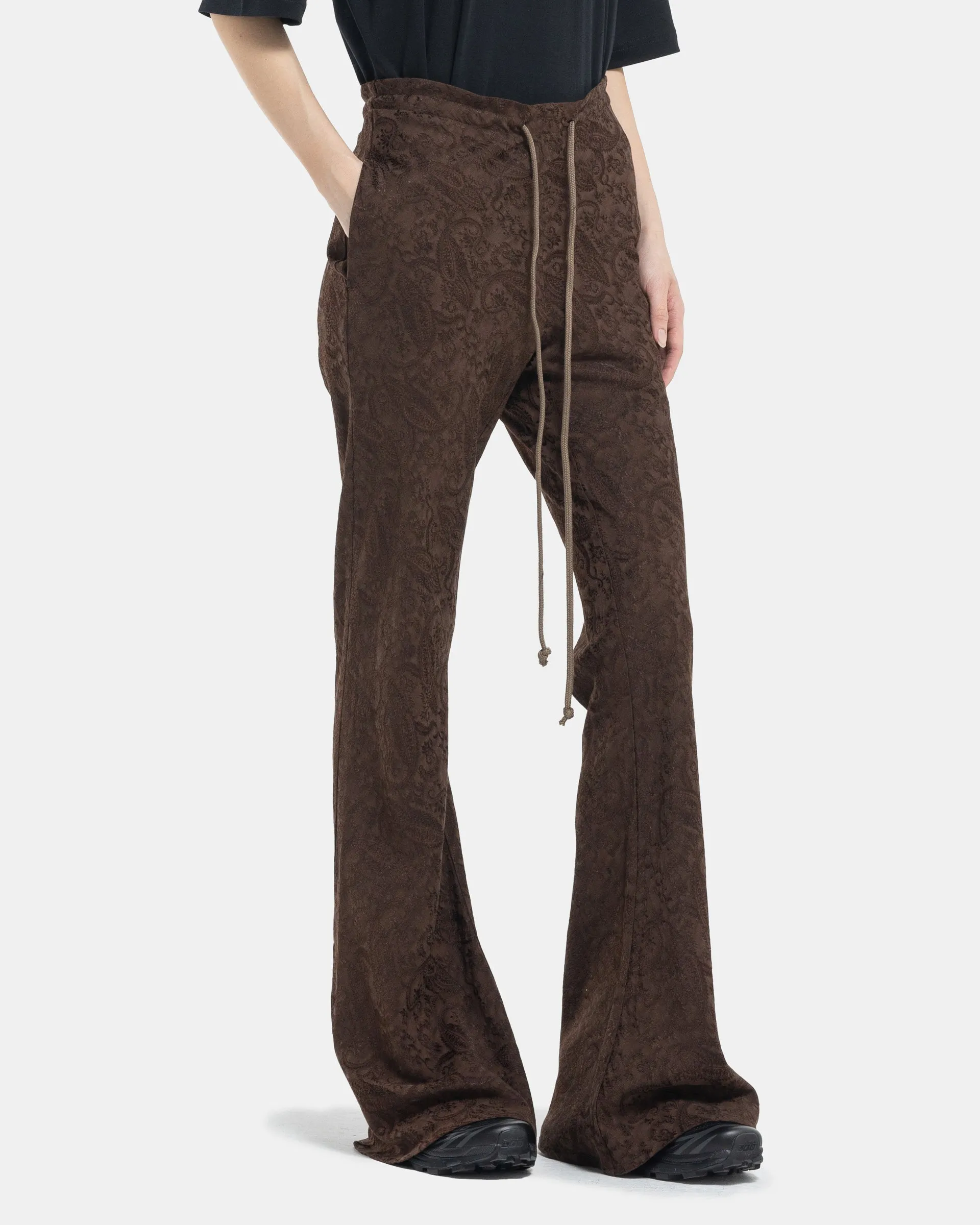 Bias Flared Pant in Brown