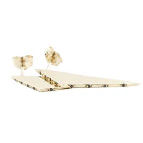 Black Diamond Gold Scalene Studs