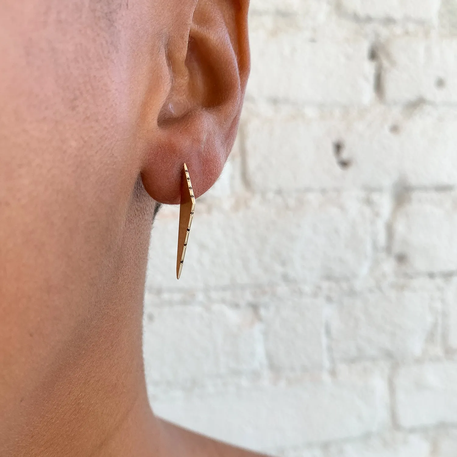 Black Diamond Gold Scalene Studs