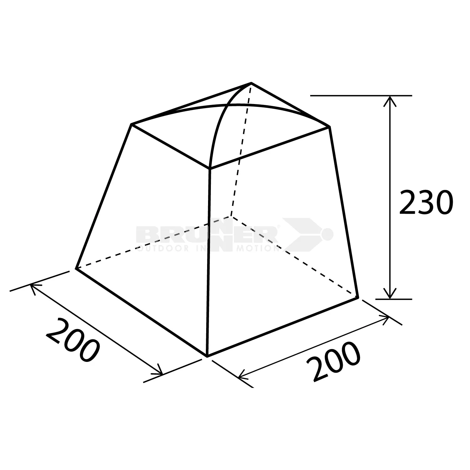 BRUNNER CHEF II OUTDOOR TENDA CUCINA/CUCINOTTO IMPERMEABILE - 200 x 200 x H190/230 cm