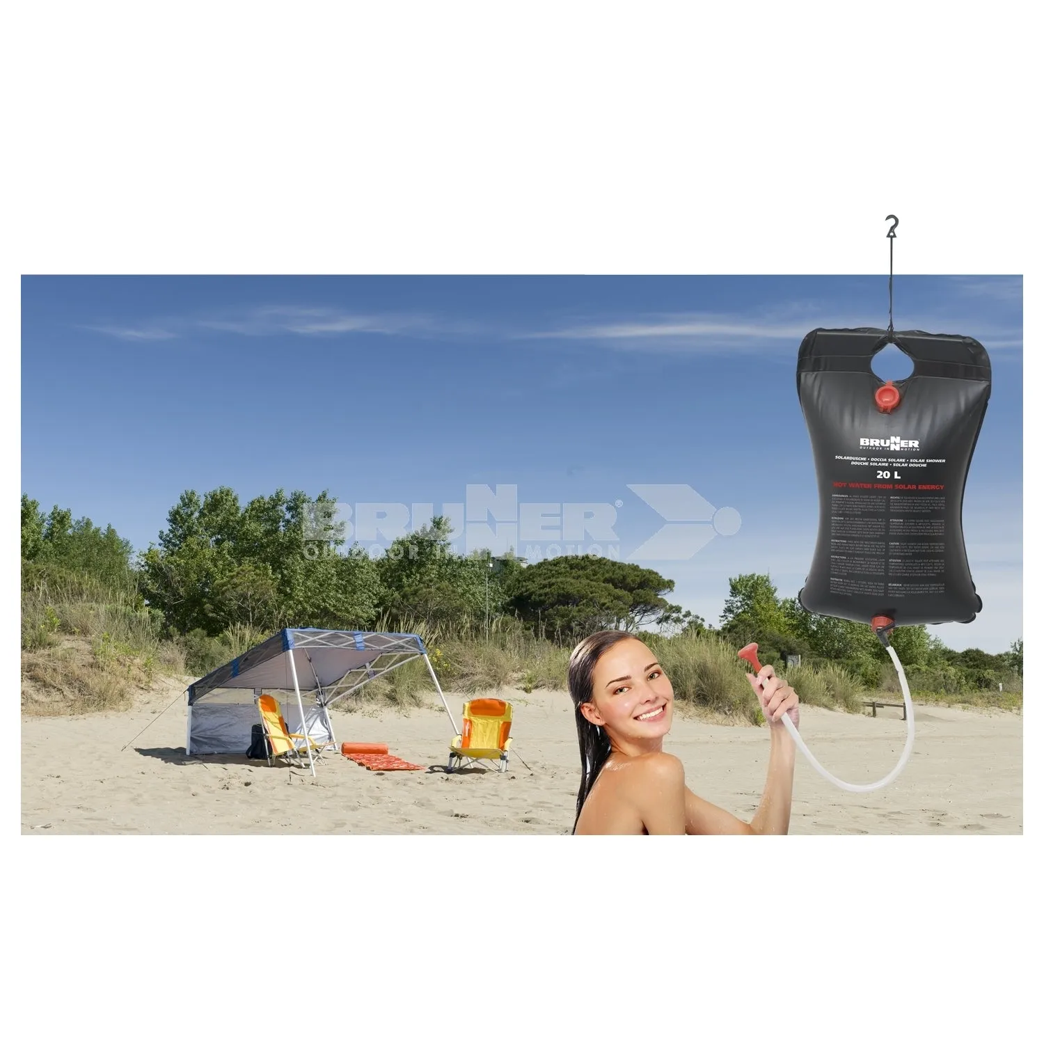 BRUNNER SOLAR PHF DOCCIA SOLARE PORTATILE 20LT DA CAMPEGGIO