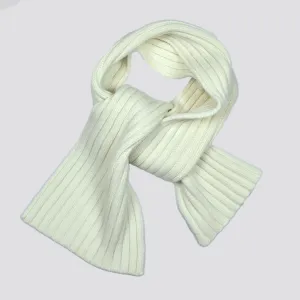 Chunky Merino Rib Scarf in Cream