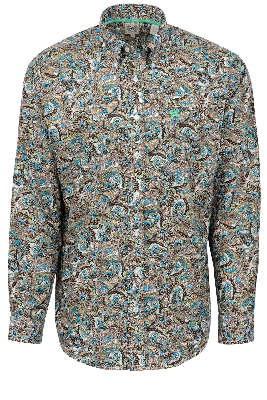 Cinch Paisley Button-Front Shirt - Multi