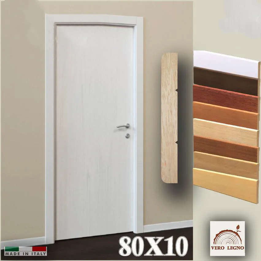 Coprifilo telaio battisedia porte e finestre in Legno massello AYOUS 80x10