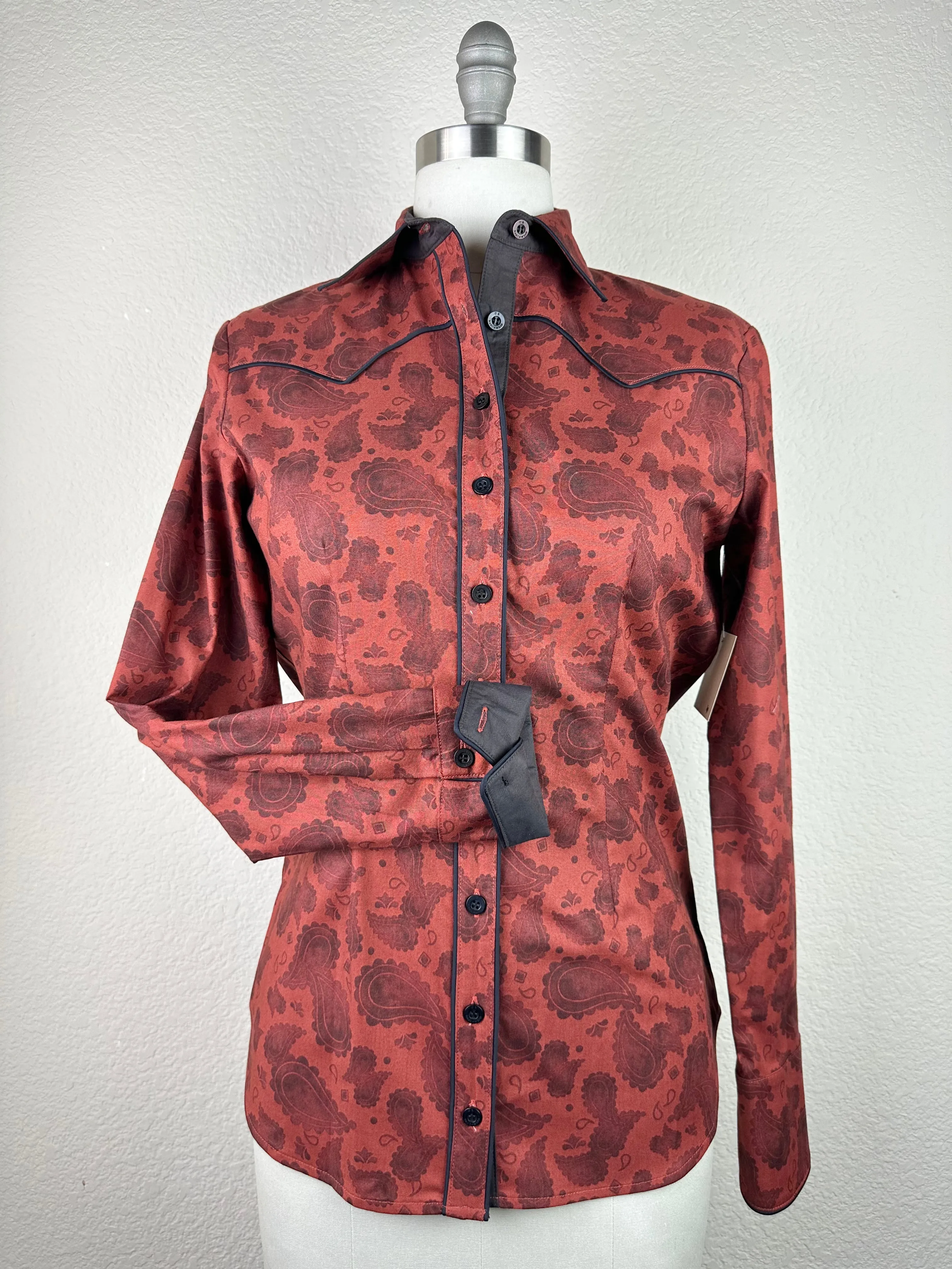 CR Western Pro Brick Red Paisley-FINAL SALE