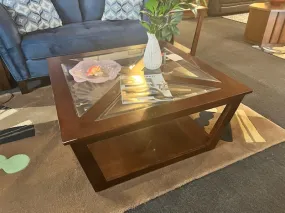 Dark Wood Coffee Table on Casters