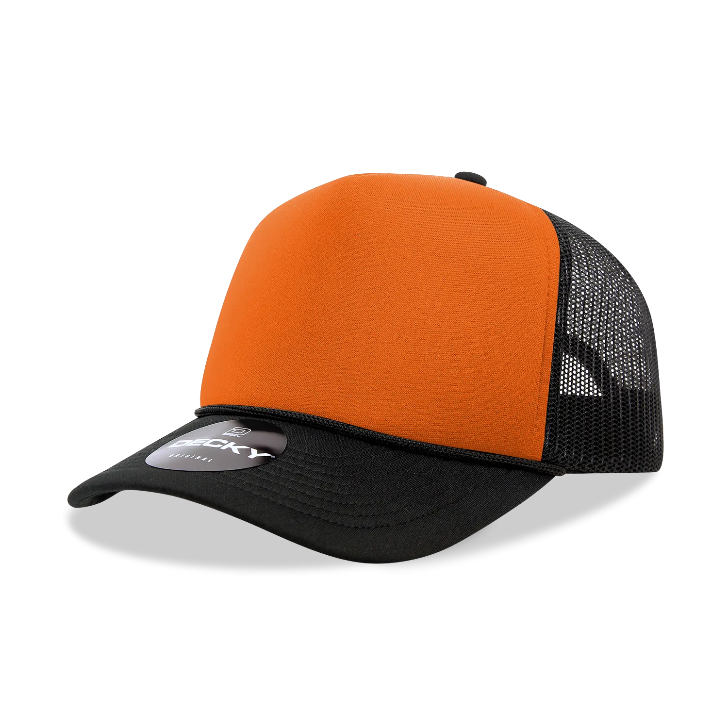 Decky 212 5 Panel High Profile Foam Trucker Hat, 3-Tone Colors