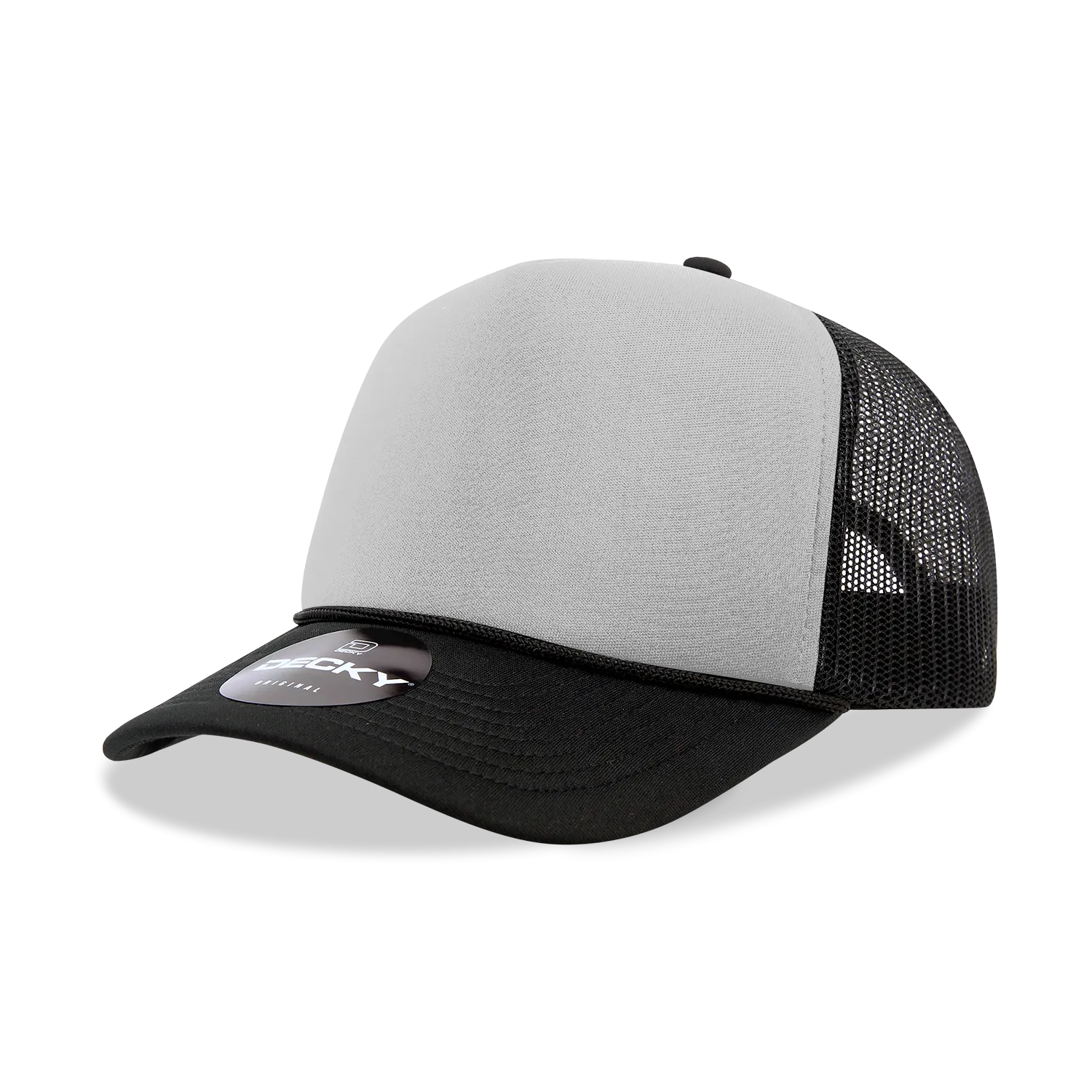 Decky 212 5 Panel High Profile Foam Trucker Hat, 3-Tone Colors