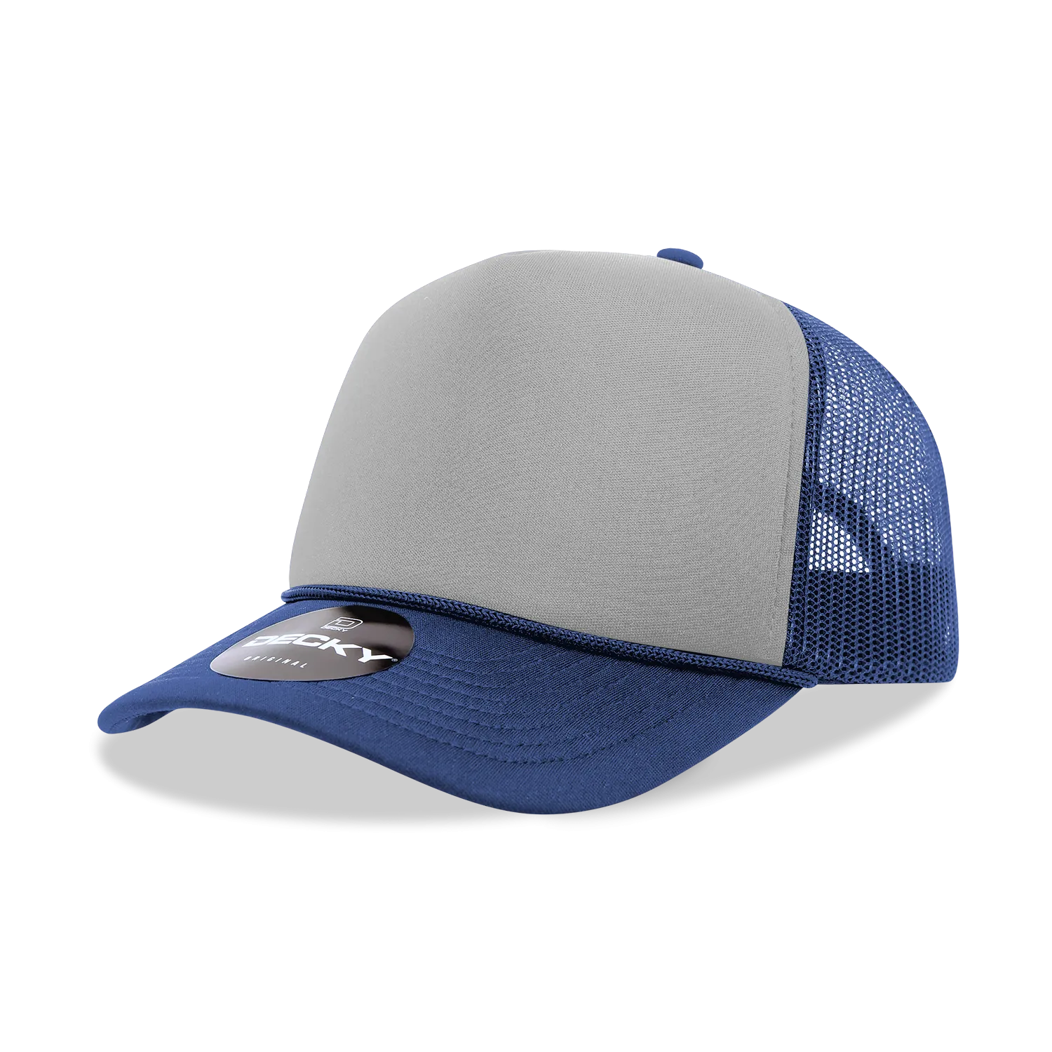 Decky 212 5 Panel High Profile Foam Trucker Hat, 3-Tone Colors