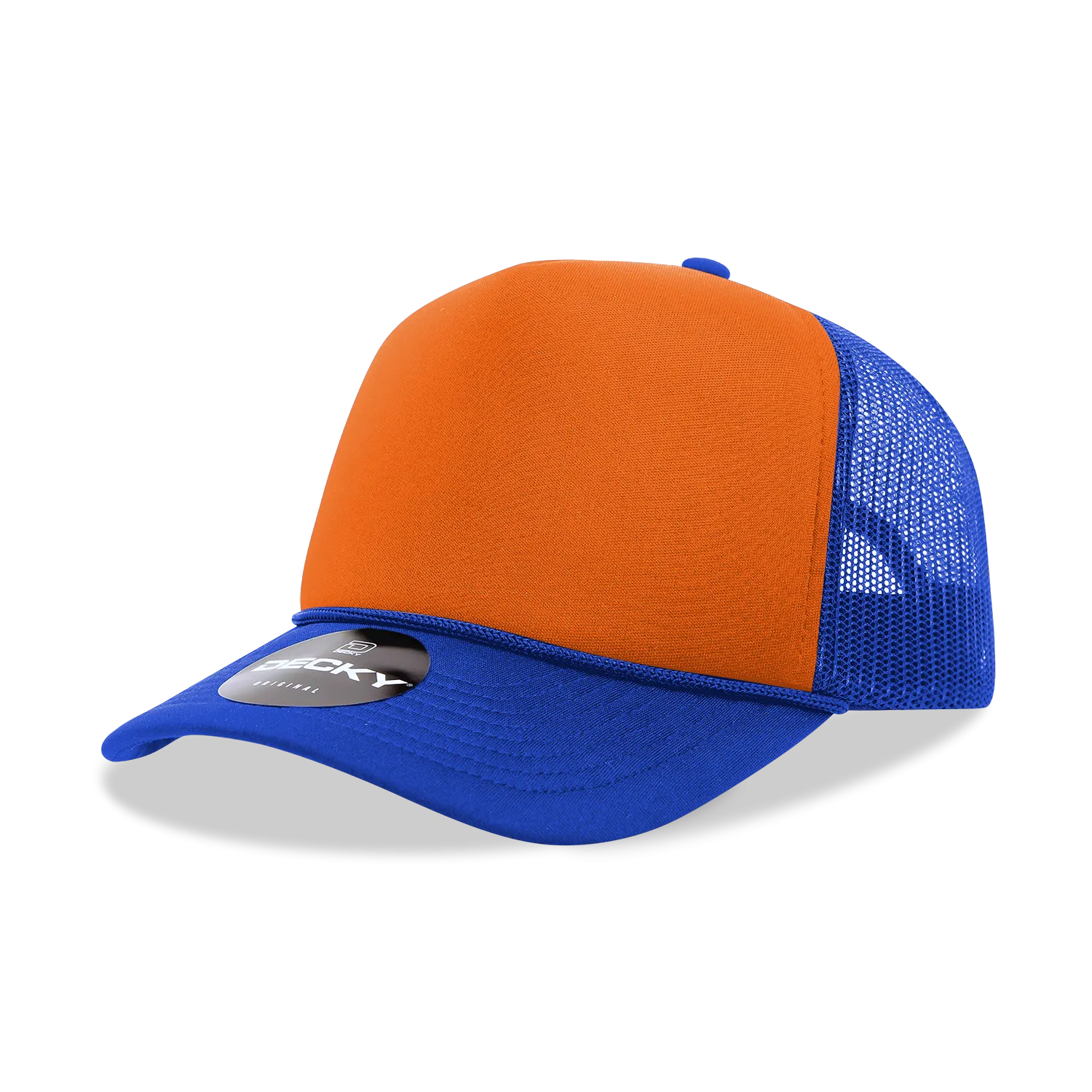 Decky 212 5 Panel High Profile Foam Trucker Hat, 3-Tone Colors