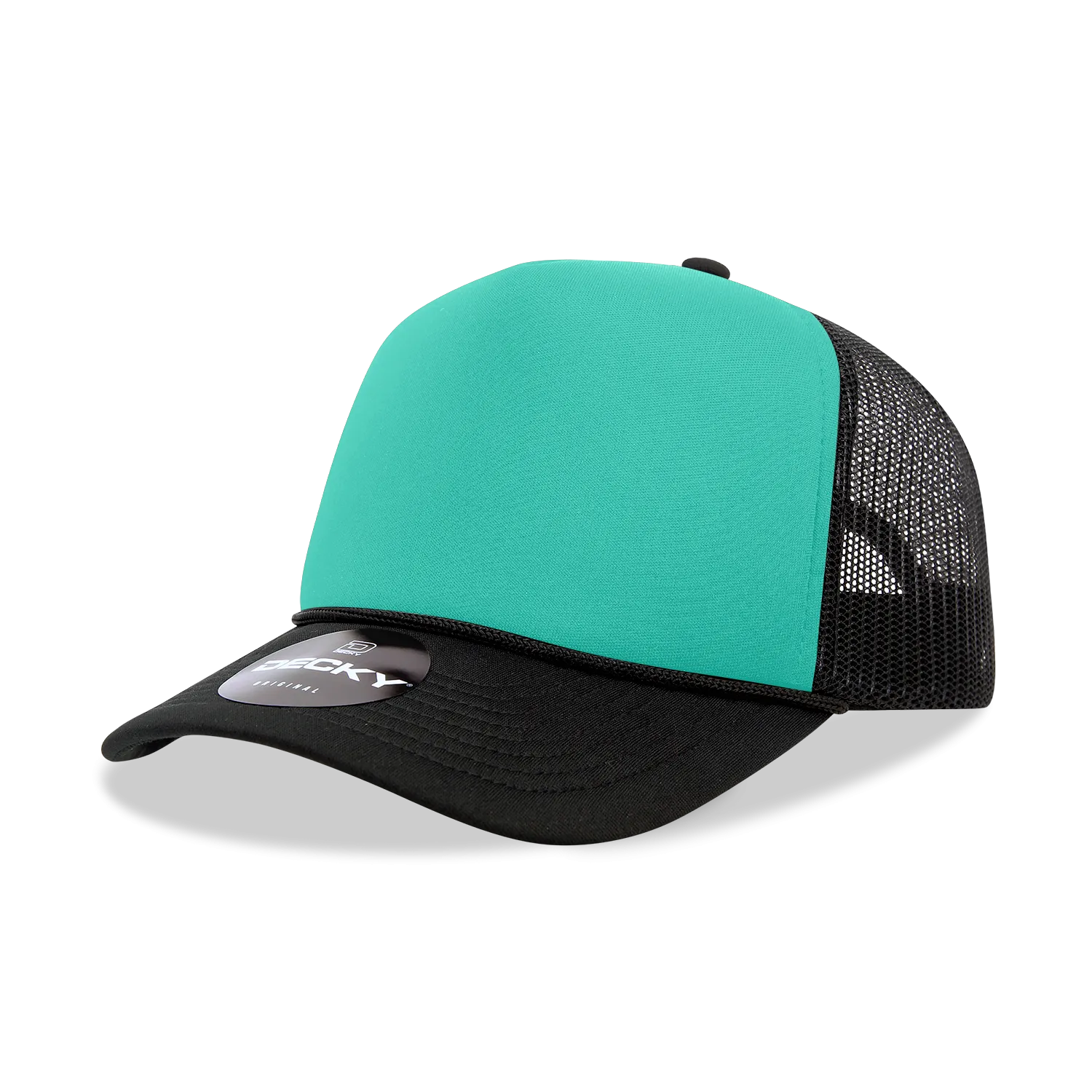 Decky 212 5 Panel High Profile Foam Trucker Hat, 3-Tone Colors