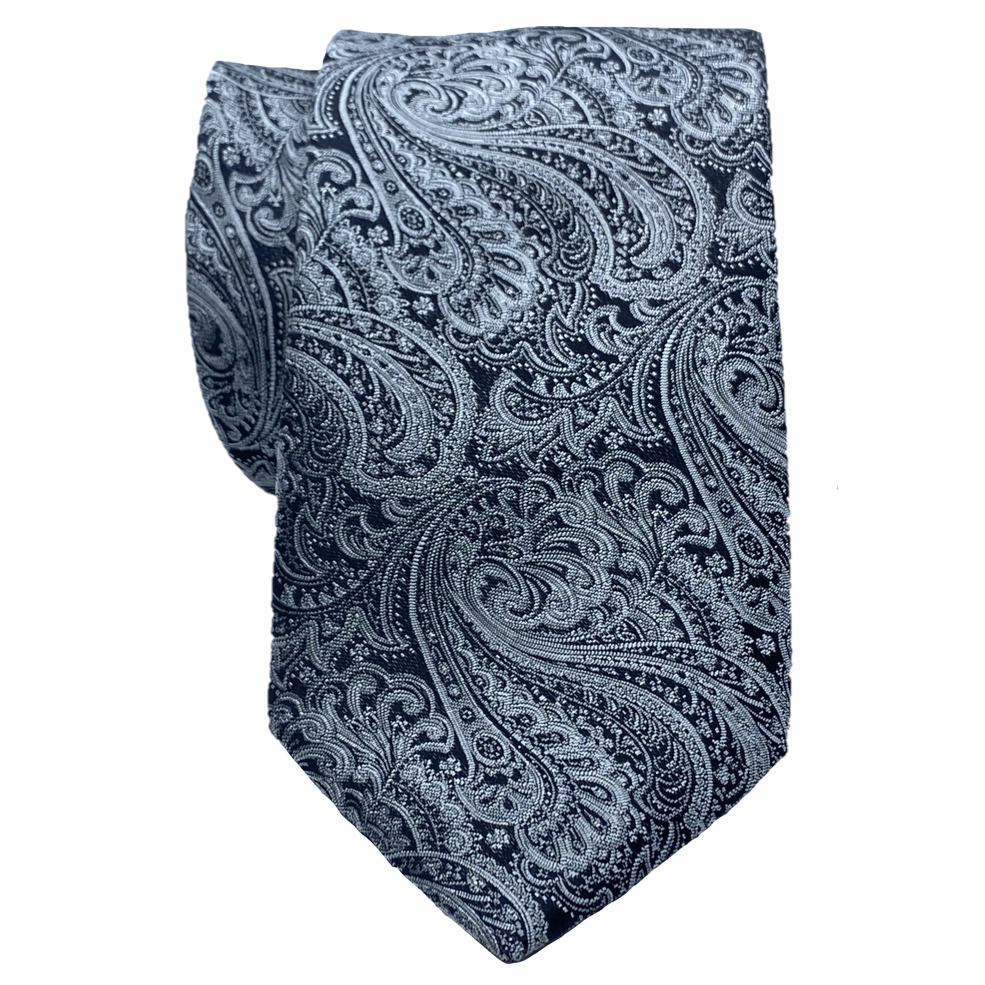 Dormeuil Gunmetal Paisley Silk Tie