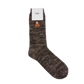 Folk Melange Sock Ash Brown Mix