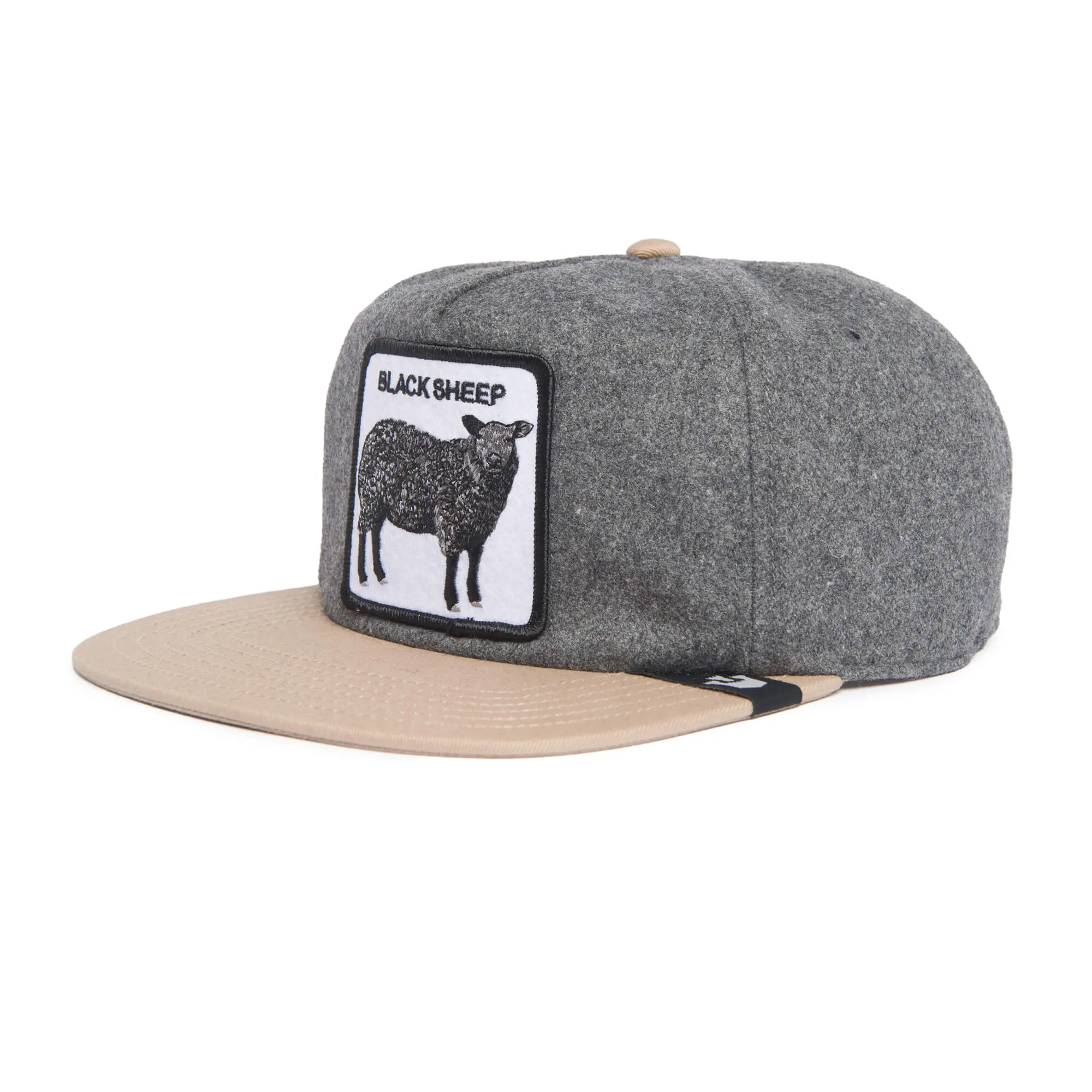 Goorin Bros Flock Mountain {Black Sheep} Flat Brim Trucker Hat (Grey Heather)