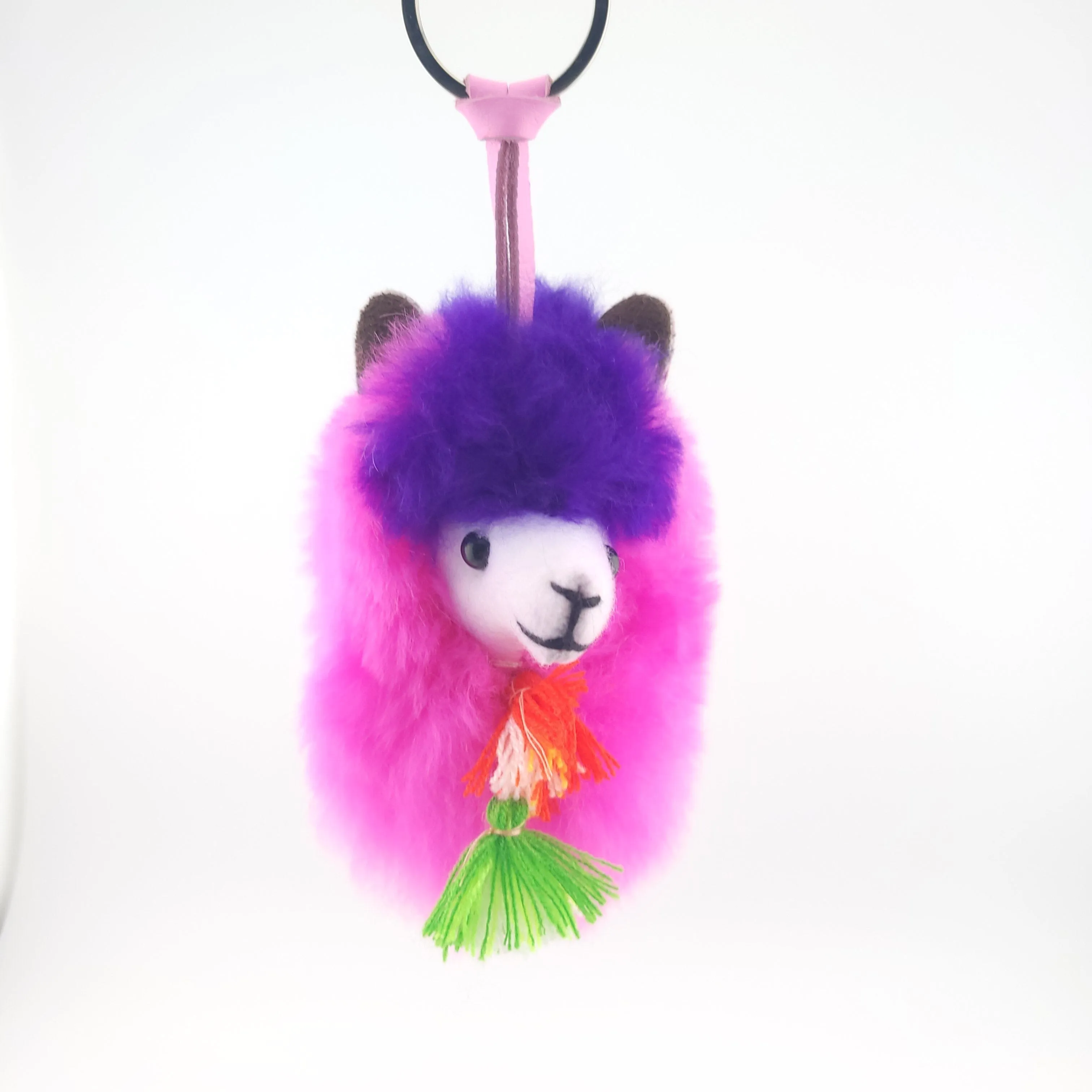 Happy Alpaca Face Keychain