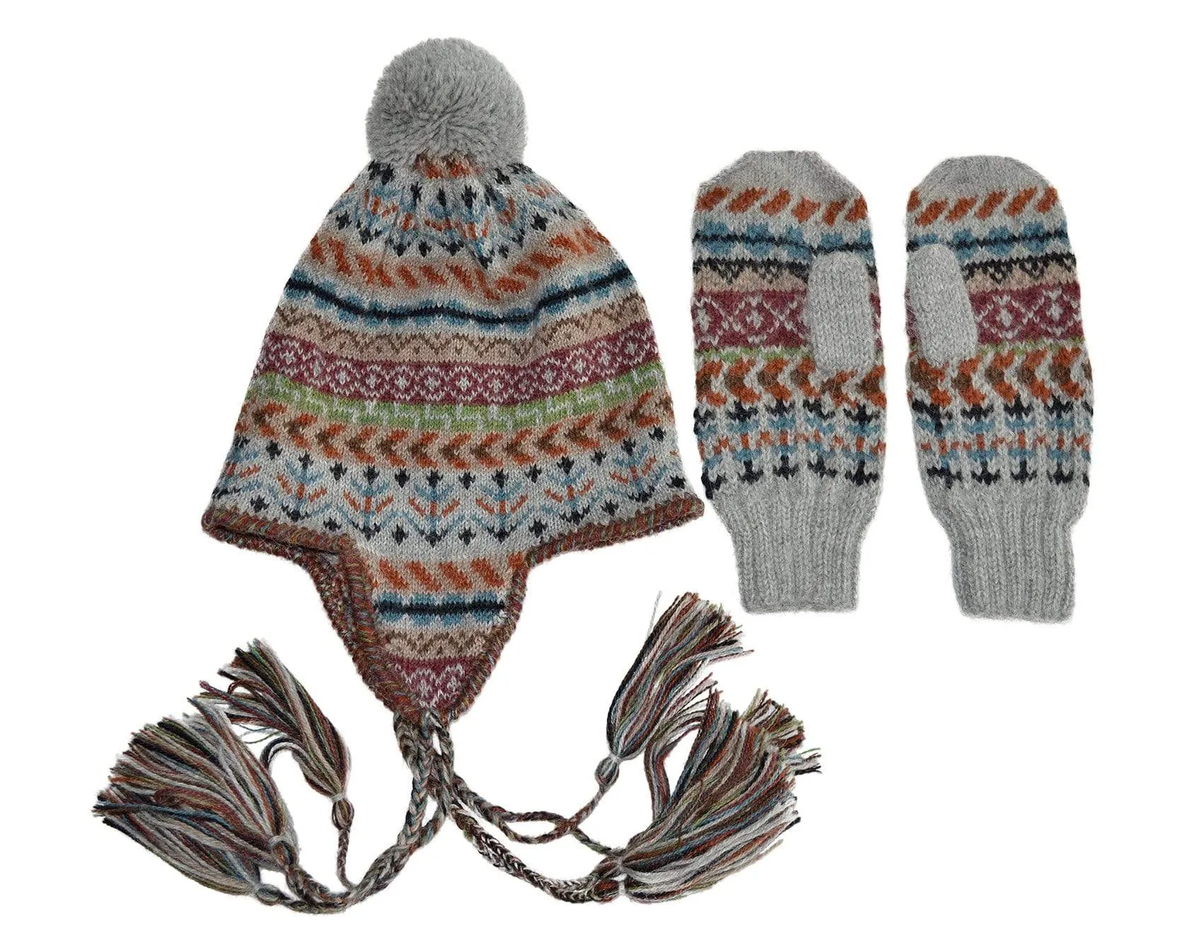 ILave Chullo Alpaca Hat and Mitten Set