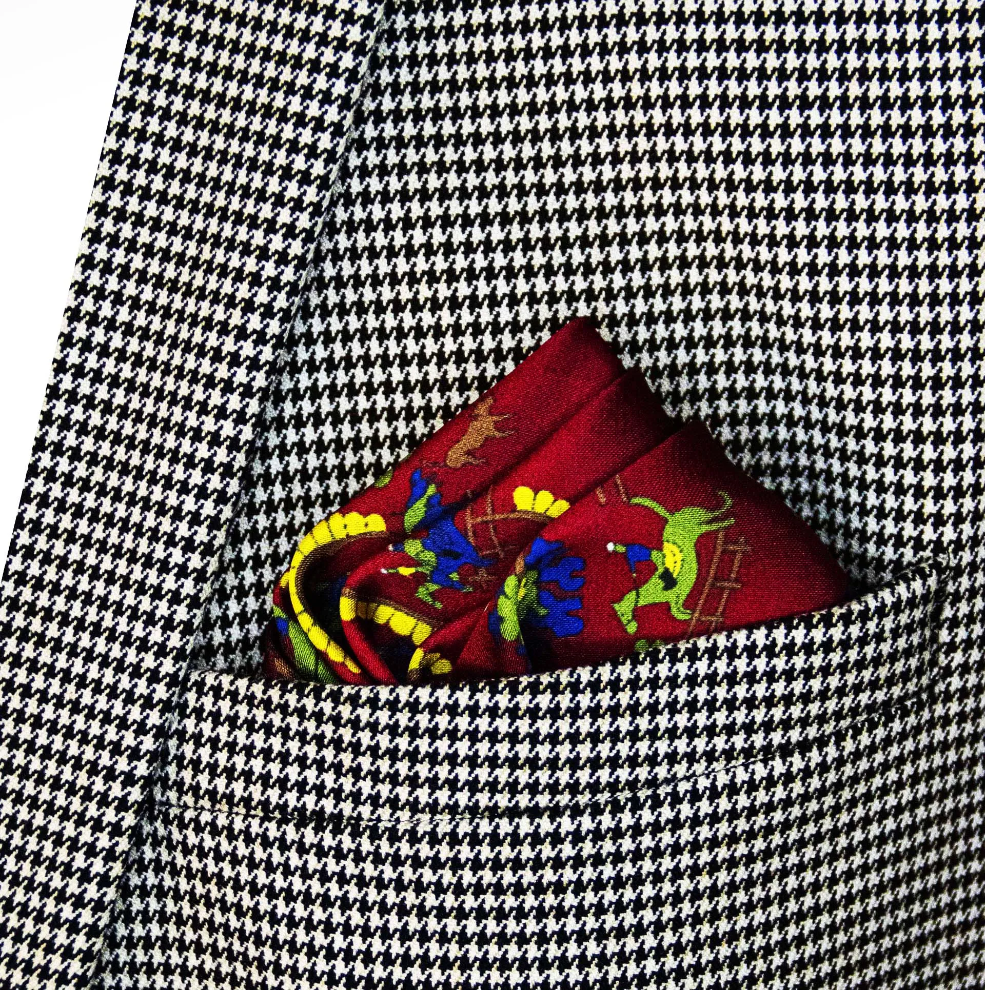 Maroon Paisley and Floral - Silk Pocket Squares