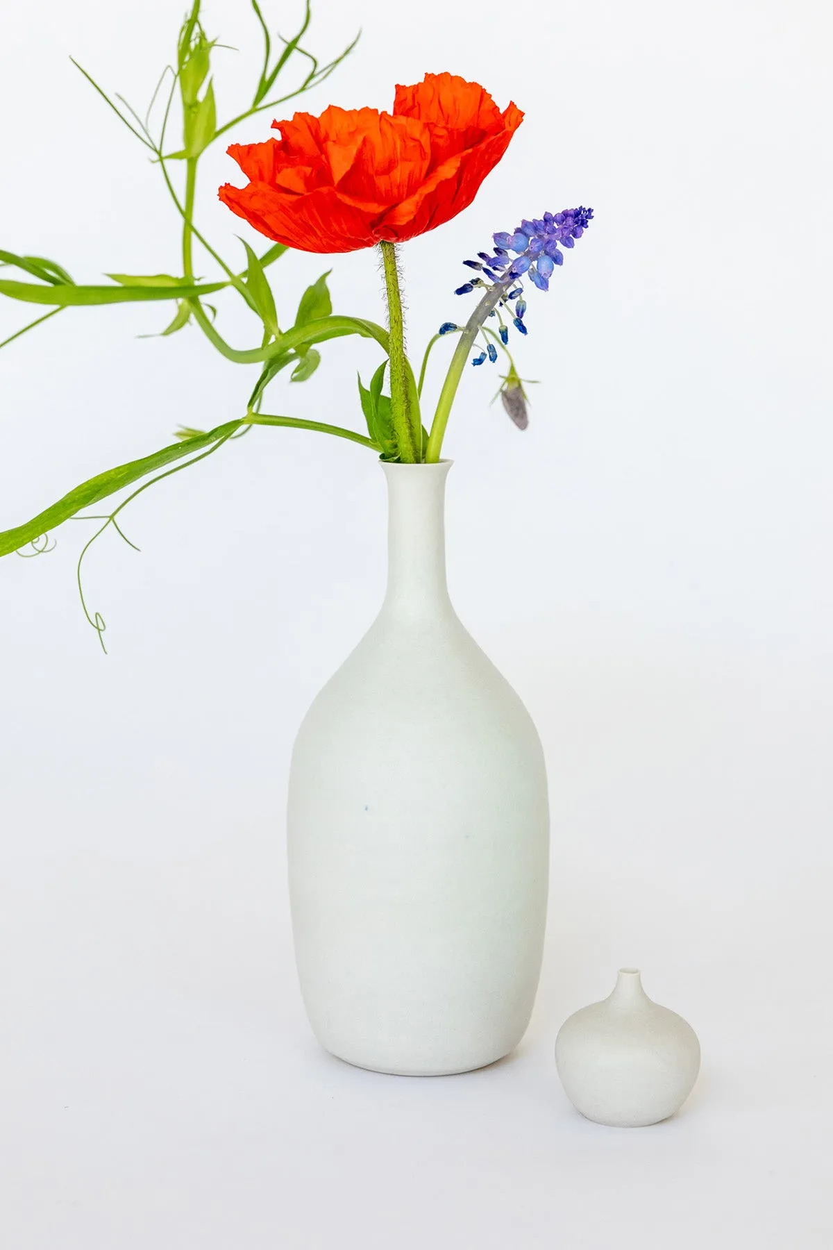 Mini Bottle Bud Vase - White