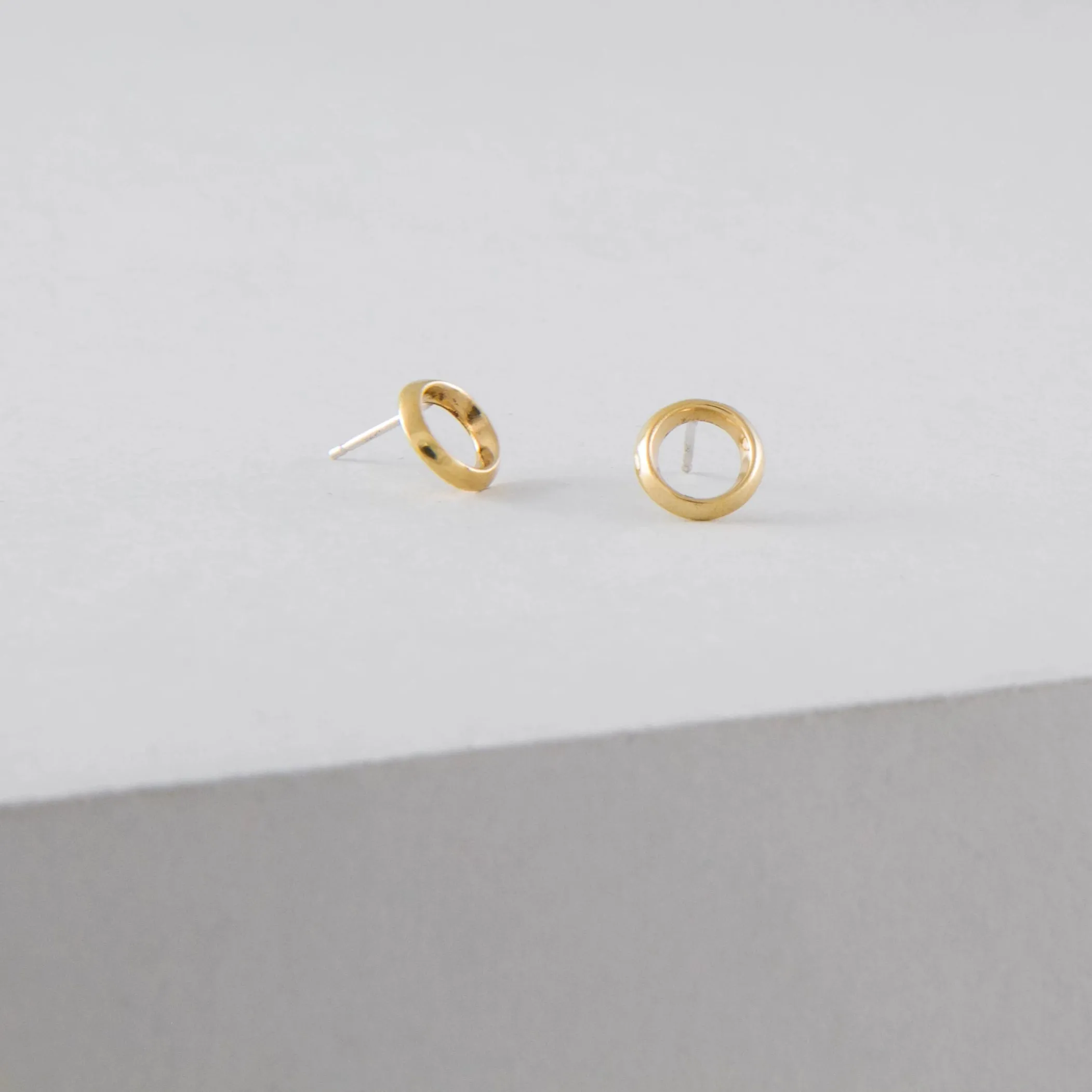 Mini Halo Earrings – Brass