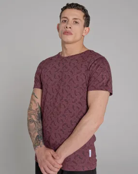 NELSON UNISEX PAISLEY PRINT TEE | BURGUNDY