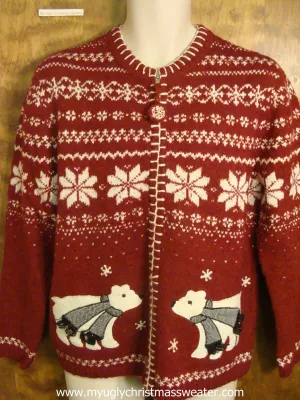 Nordic Pattern with Polar Bears Ugly Christmas Sweater